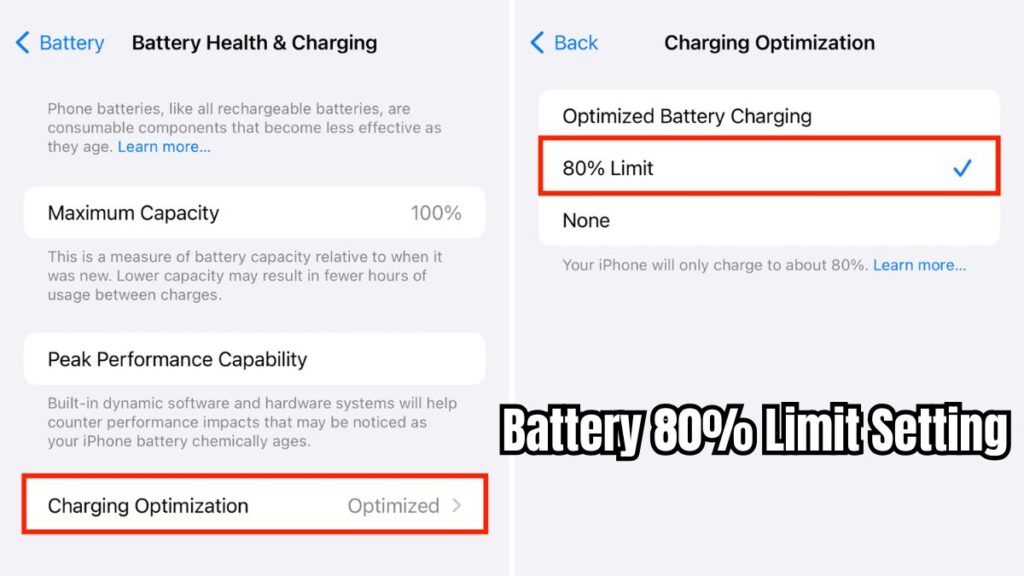 Battery 80% Limit Setting